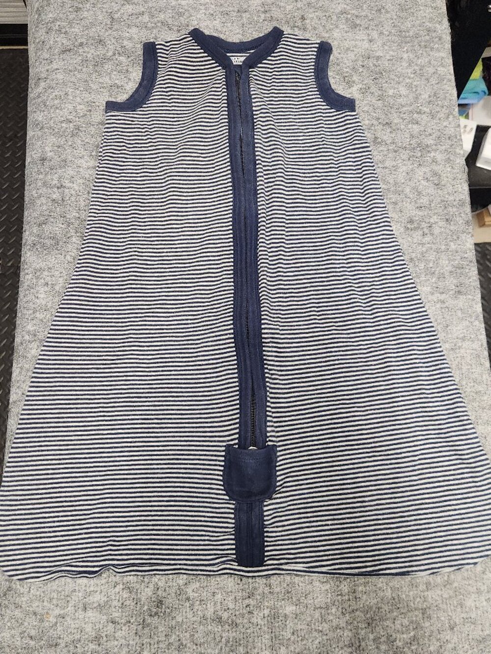 Burt's Bees Baby Beekeeper Sleep Sack 0-6M S Organic Cotton Navy Stripe